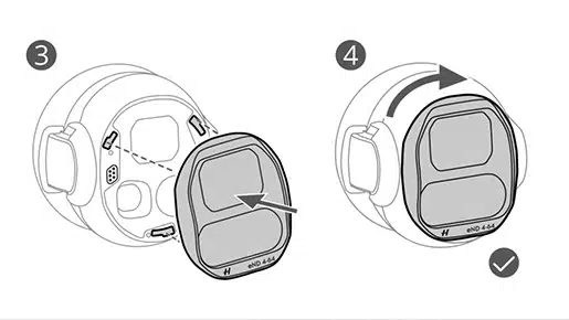 Elektronische ND-Fliter Skizze für die DJI Mavic 4 Pro aus dem Quick-Start-Guide von DJI