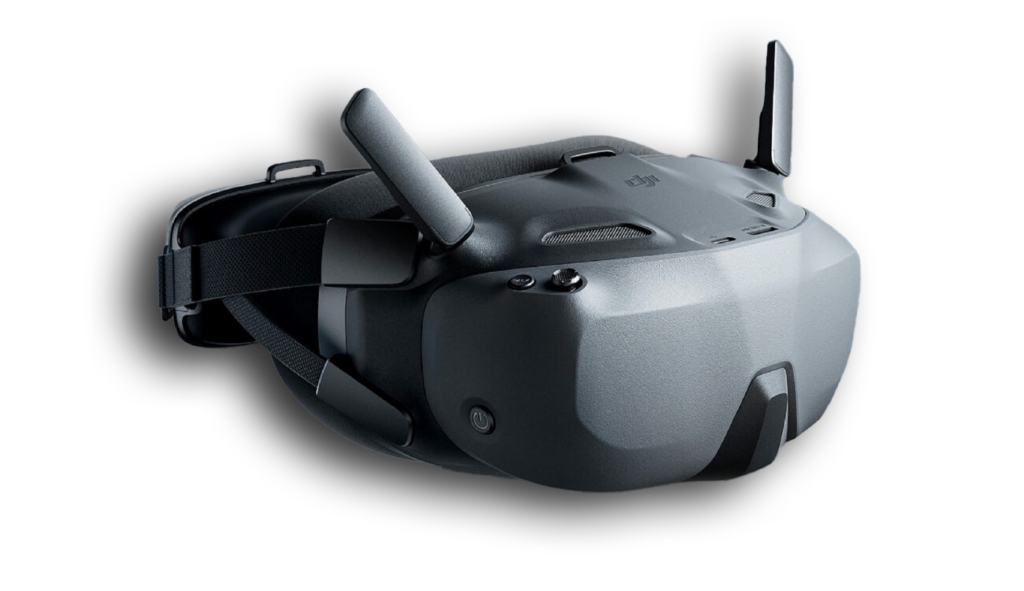 Ein Himmelwerke Bild zum DJI Neo 2 Test. Die DJI Goggle N3 im Seitenprofil (von schräg vorne rechts gesehen) als PNG Detei